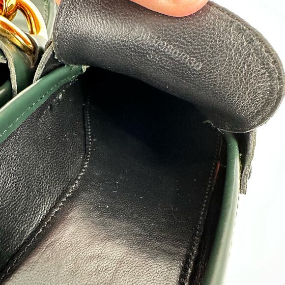 Uterque Women’s Green Leather Loafers Gold Chain Size 37 - Picture 5 of 8